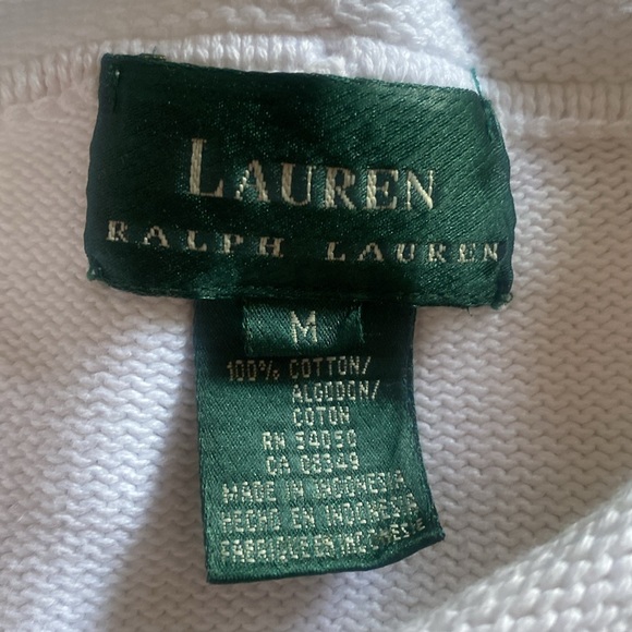 Vintage Lauren Ralph Lauren White Knit Sweater Size Medium - Picture 4 of 4